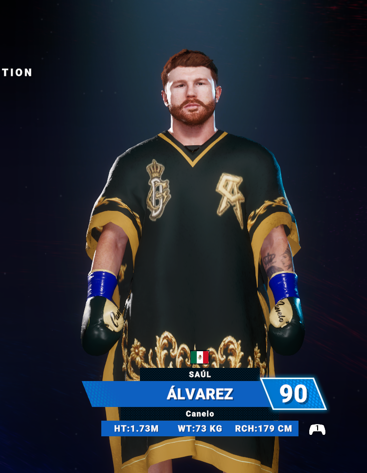 Black and gold Canelo robe