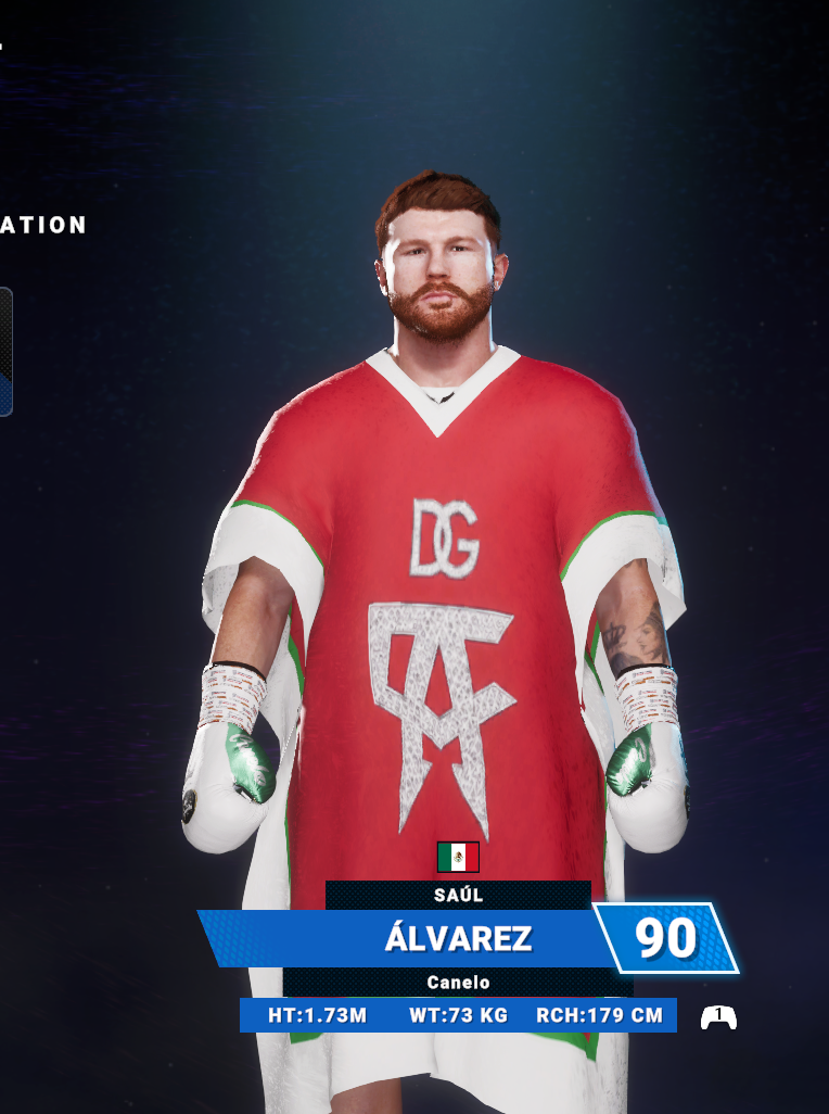 Red and white Canelo robe